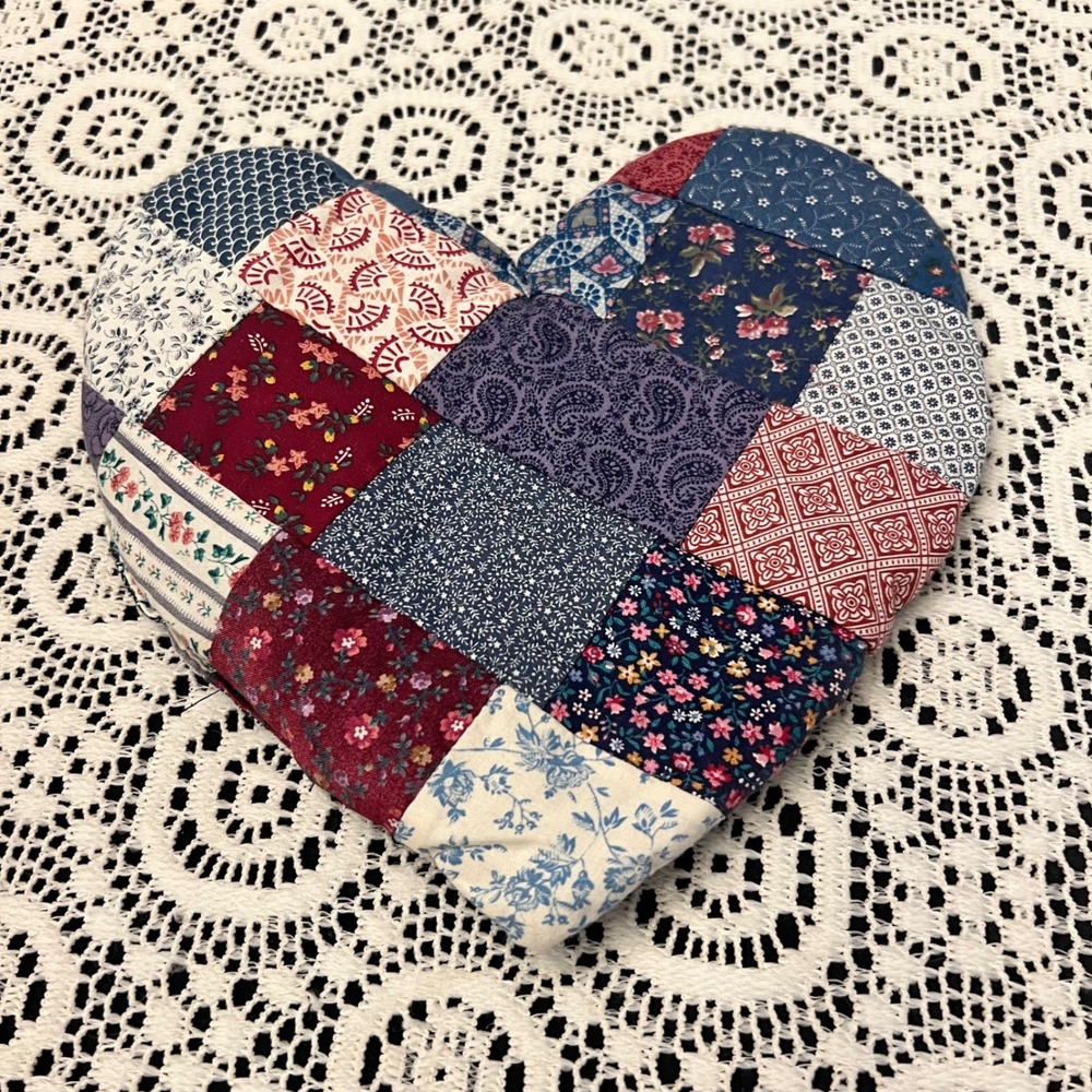 Vintage Handmade Quilted Heart | Pot Holder Wall Decor